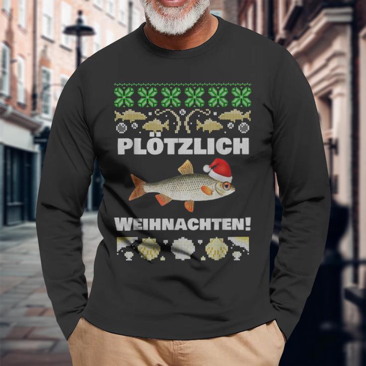 Suötzlich Christmas Fishing Plötz Red Eye Fish Langarmshirts Geschenke für alte Männer