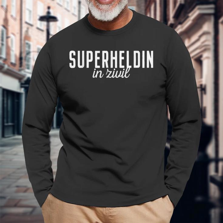 Superhero In Civil Superhero Off Duty Superhero Costume Langarmshirts Geschenke für alte Männer