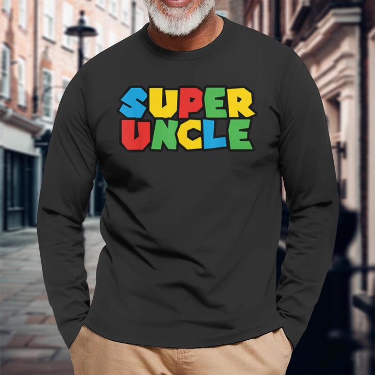 Superhero Uncle From Nephew Or Niece Super Uncle Langarmshirts Geschenke für alte Männer