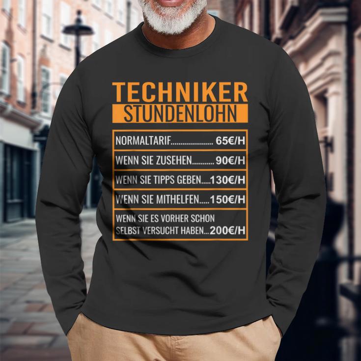 It Techniker Stundenlohn Techniker Langarmshirts Geschenke für alte Männer