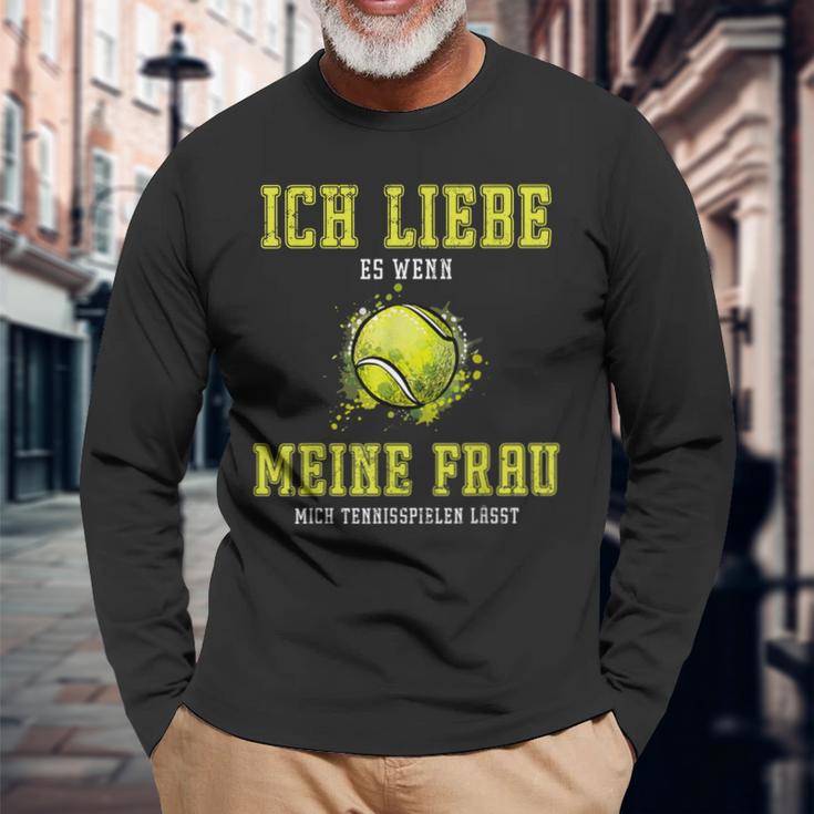 Tennis Player Tennis Langarmshirts Geschenke für alte Männer