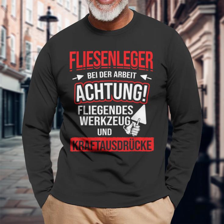 Tiling Bei Der Arbeiter Langarmshirts Geschenke für alte Männer