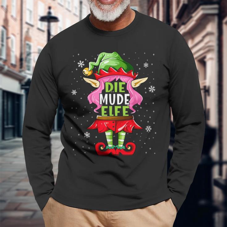 Tired Elf Outfit Christmas Family Christmas Langarmshirts Geschenke für alte Männer