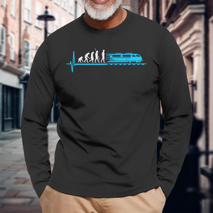 Train Evolution Railway Model Railway Driver Langarmshirts Geschenke für alte Männer