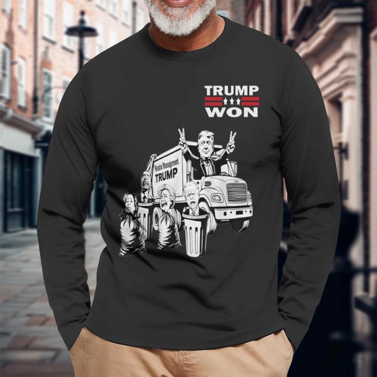 Trump Won Trump Waste Management Trump Garbage Truck Long Sleeve T-Shirt Gifts for Old Men Trump Won Trump Waste Management Trump Garbage Truck Long Sleeve T-Shirt Gifts for Old Men
