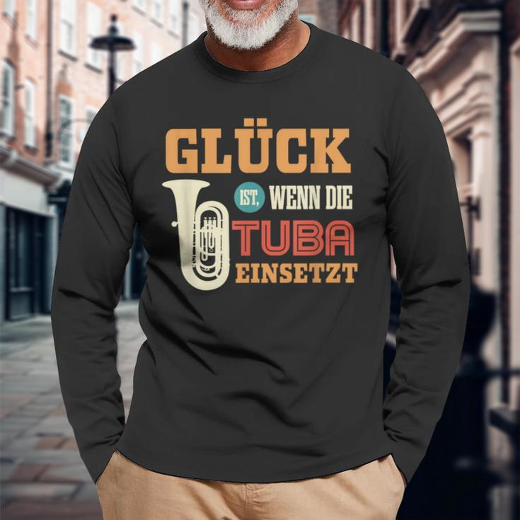 Tuba Glück Ist Wenn Die Tuba Einsatzt Langarmshirts Geschenke für alte Männer