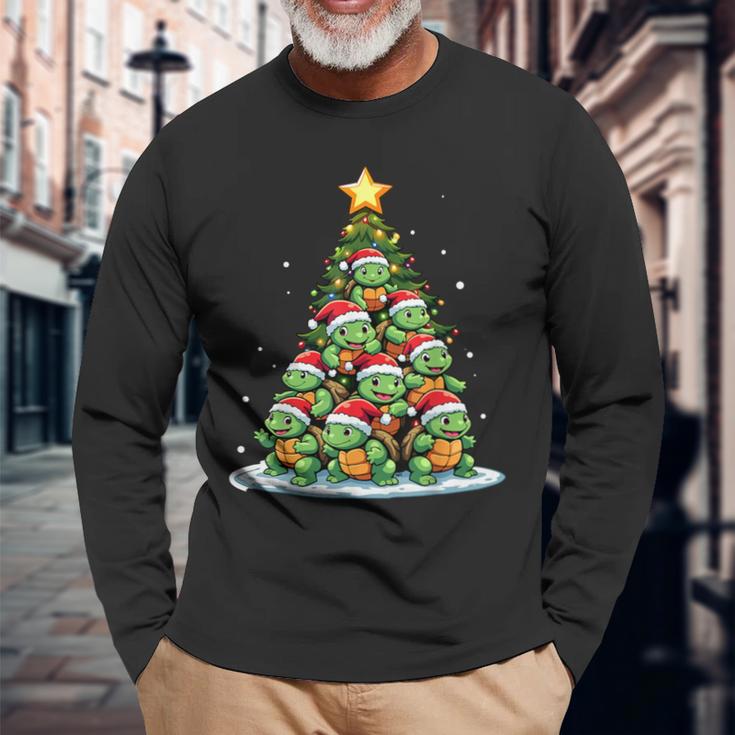 Turtle Christmas Tree Shelly Holiday Langarmshirts Geschenke für alte Männer