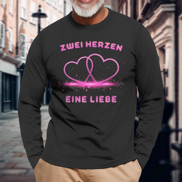 Two Hearts One Love Langarmshirts Geschenke für alte Männer