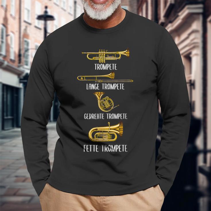 Types Of Trumpets Trumpet Surprise Instrument Langarmshirts Geschenke für alte Männer