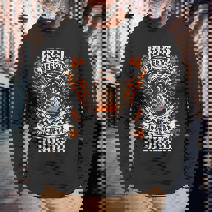 Never Underestimate The Power Of Burkey Burkey Name Long Sleeve T-Shirt Gifts for Old Men