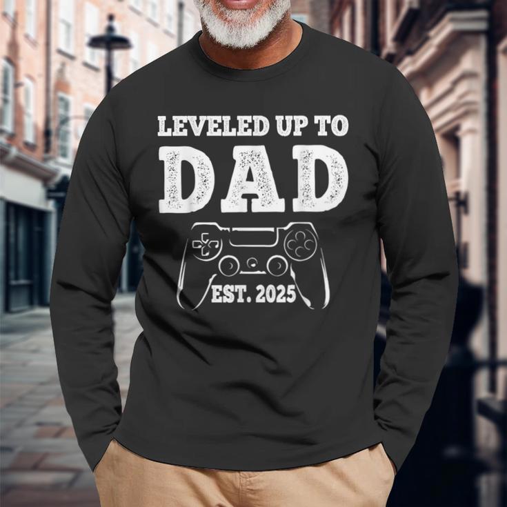 Updated To Papa-Level Unlocked Approx 2025 New Daddy Gamer Langarmshirts Geschenke für alte Männer