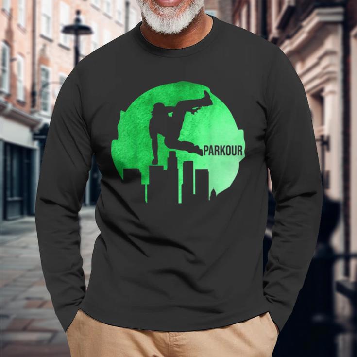 Urbanes Traceurs Parcour Pakour Free Running Motif Langarmshirts Geschenke für alte Männer