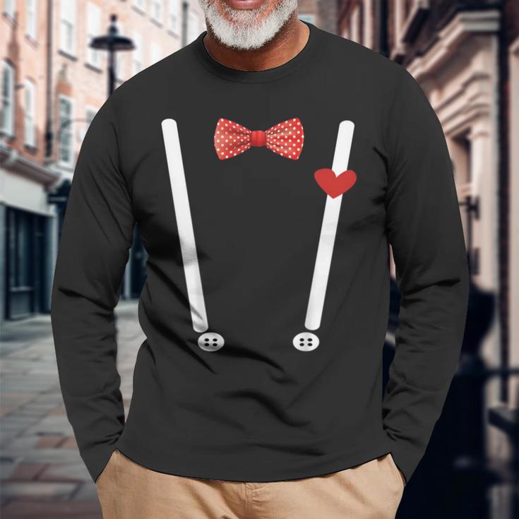 Valentine's Day Costume Hearts Bow Tie & Braces Langarmshirts Geschenke für alte Männer