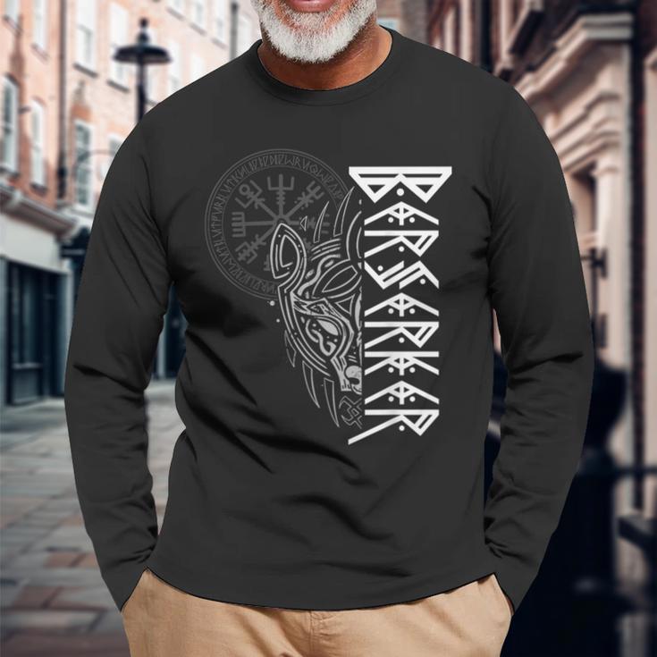 Viking Alhalla Egisor & Odin's Wolf Berserker Langarmshirts Geschenke für alte Männer