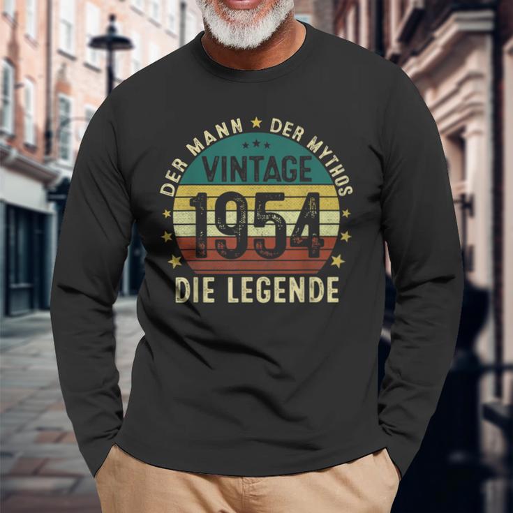 Vintage 1954 The Man Mythos The Legendary Since 1954 Langarmshirts Geschenke für alte Männer