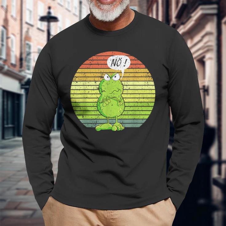 Vintage Statement Frog I Nö Fun I No Retro Langarmshirts Geschenke für alte Männer