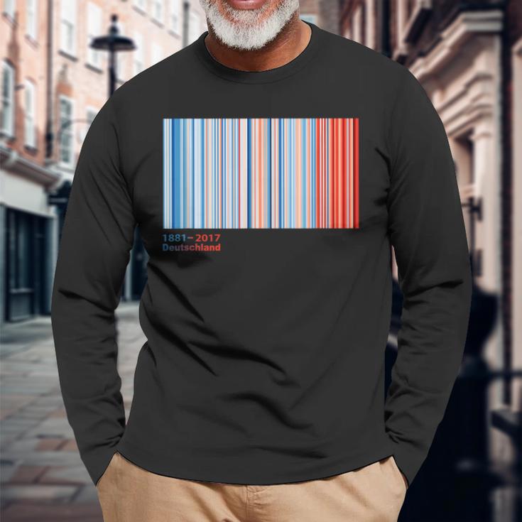 Warmth Stripes Germany Annual Temperatures Langarmshirts Geschenke für alte Männer