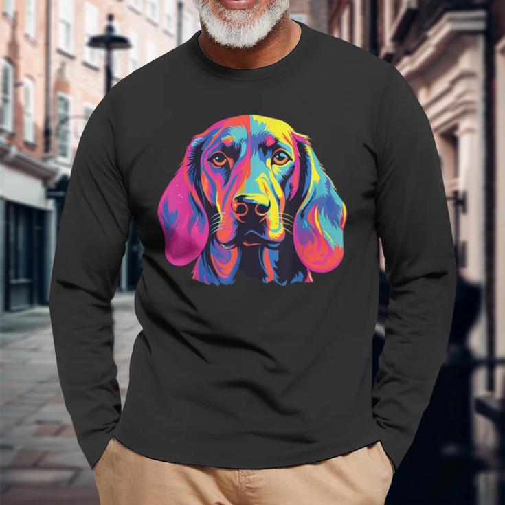 Watercolour Colourful Bavarian Mountain Sweat Dog Langarmshirts Geschenke für alte Männer