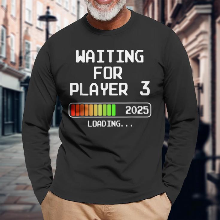 Werdender Papa 2025 Waiting For Player 3 Loading Pregnant Langarmshirts Geschenke für alte Männer