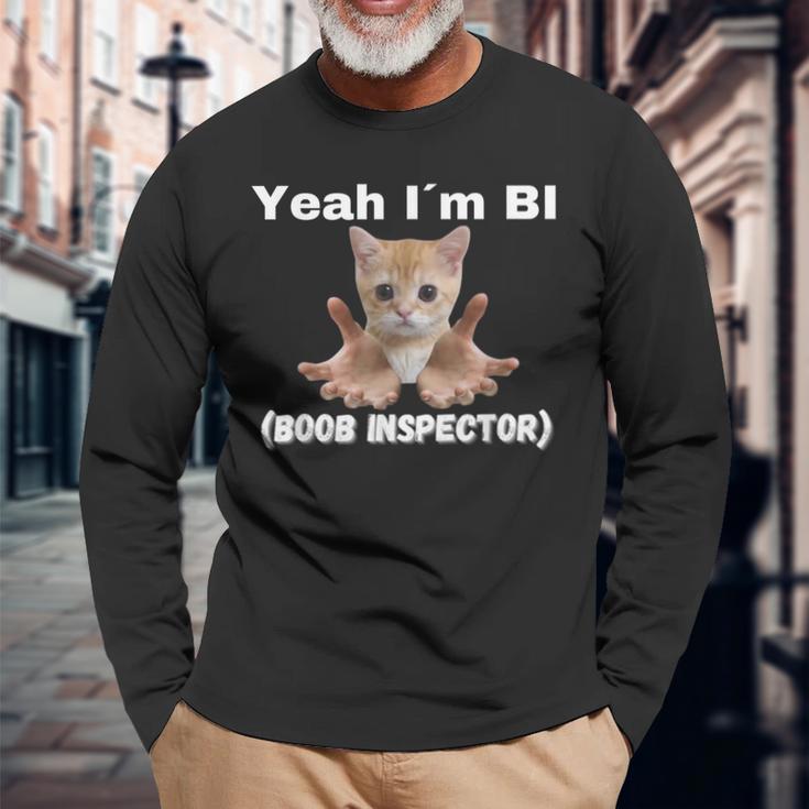 Yeah I'm Bi Boob Inspector Langarmshirts Geschenke für alte Männer