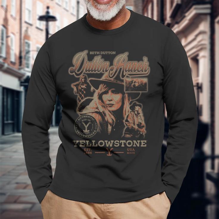 Yellowstone Iconic Beth Dutton Distressed Big Chest Poster Langarmshirts Geschenke für alte Männer