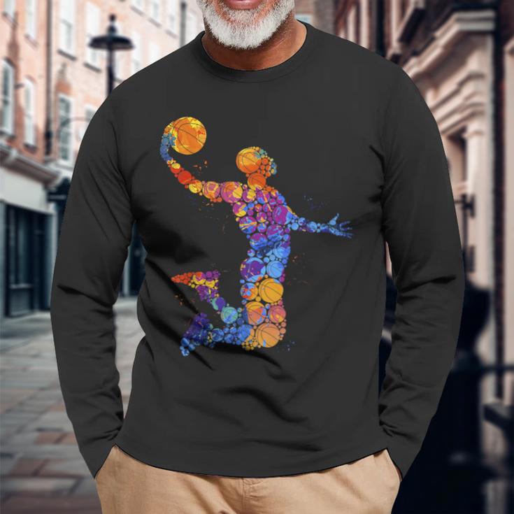 Young Basketball Graphic Player Langarmshirts Geschenke für alte Männer