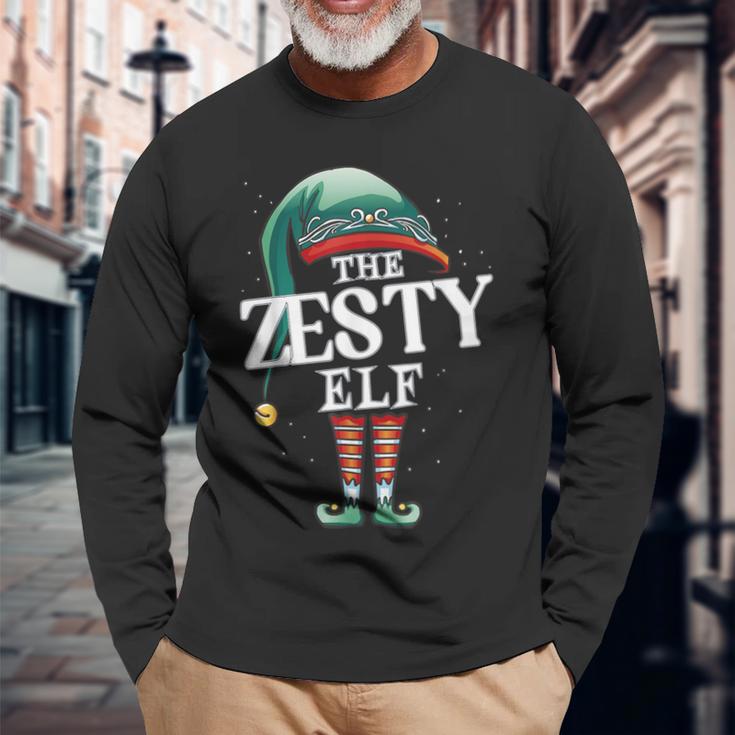 Zesty Elf Christmas Group Xmas Pajama Party Long Sleeve T-Shirt Gifts for Old Men