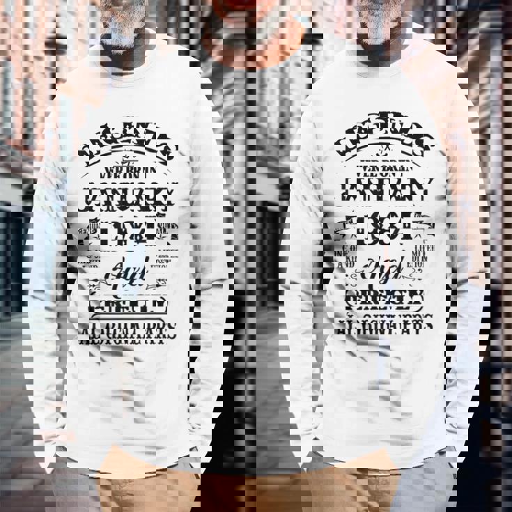 40Th Birthday Legends Born In January 1984 40 Years Old Long Sleeve T-Shirt Gifts for Old Men