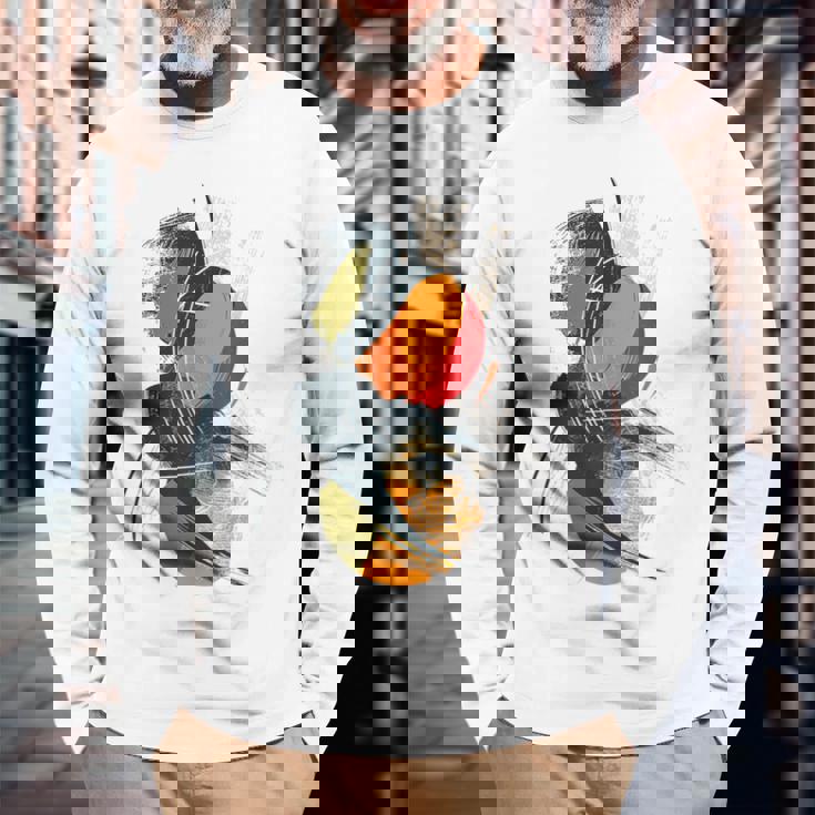 Arte Pintura Geométrica Dibujo Abstracto Arte Camiseta de manga larga Regalos para ancianos
