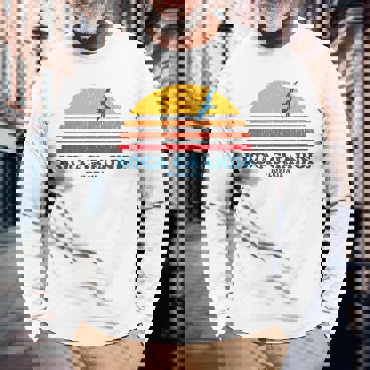 Boca Grande Florida Fl Vintage Graphic 70S Long Sleeve T-Shirt Gifts for Old Men