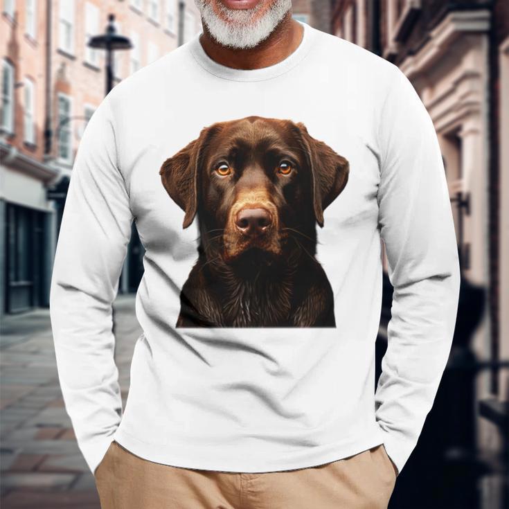 Brauner Labrador I Labrador Gesicht Langarmshirts Geschenke für alte Männer