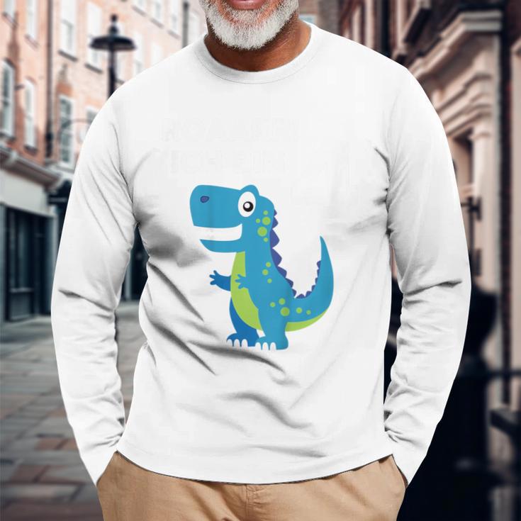 Children's 4Th Birthday Boy Dino T-Rex Dinosaur 4 Birthday Langarmshirts Geschenke für alte Männer