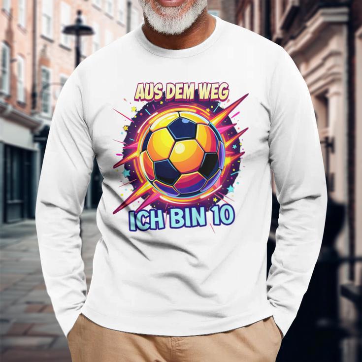 Children's Aus Dem Weg Ich Bin 10 Fußballer Fußballer Birthday Boy Langarmshirts Geschenke für alte Männer