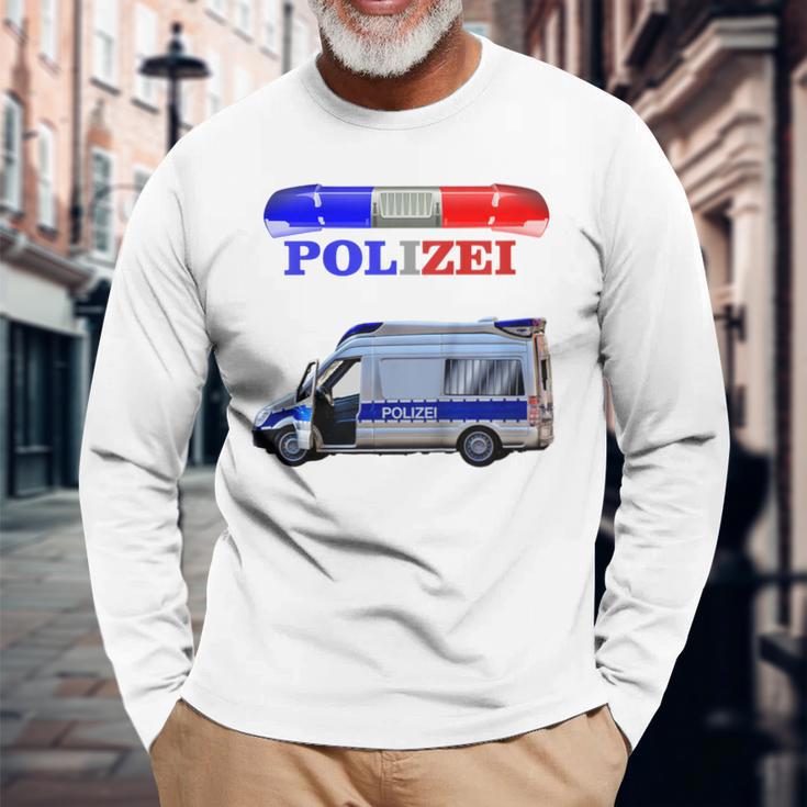 Children's Cool Police Motif With Car Langarmshirts Geschenke für alte Männer