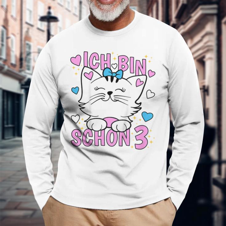 Children's Ich Bin Schon 3 Jahre Old German Langu Langarmshirts Geschenke für alte Männer