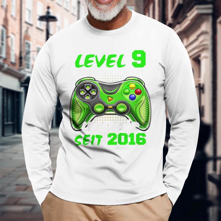 Children's Level 9 Birthday Boy Gamer 2016 9Th Birthday Langarmshirts Geschenke für alte Männer