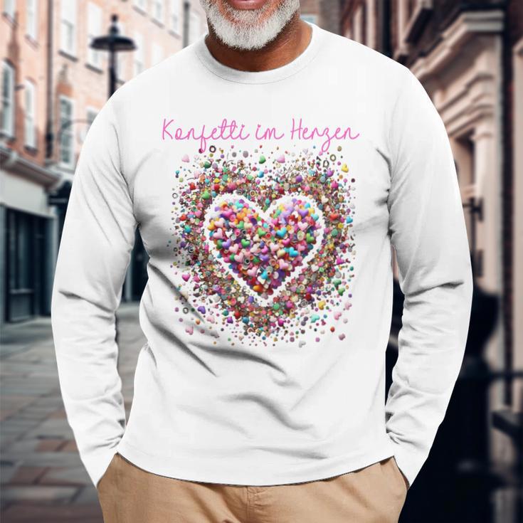 Confetti In The Heart Long-Sleeved Langarmshirts Geschenke für alte Männer