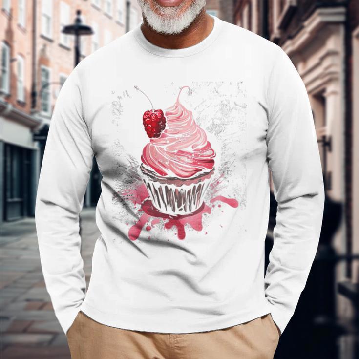 Cupcake-Weinlese Langarmshirts Geschenke für alte Männer