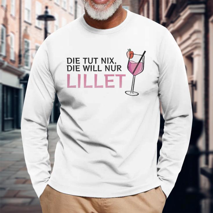 Die Tut Nix Die Will Nur Lillet Fan Summer Cocktail Party Langarmshirts Geschenke für alte Männer