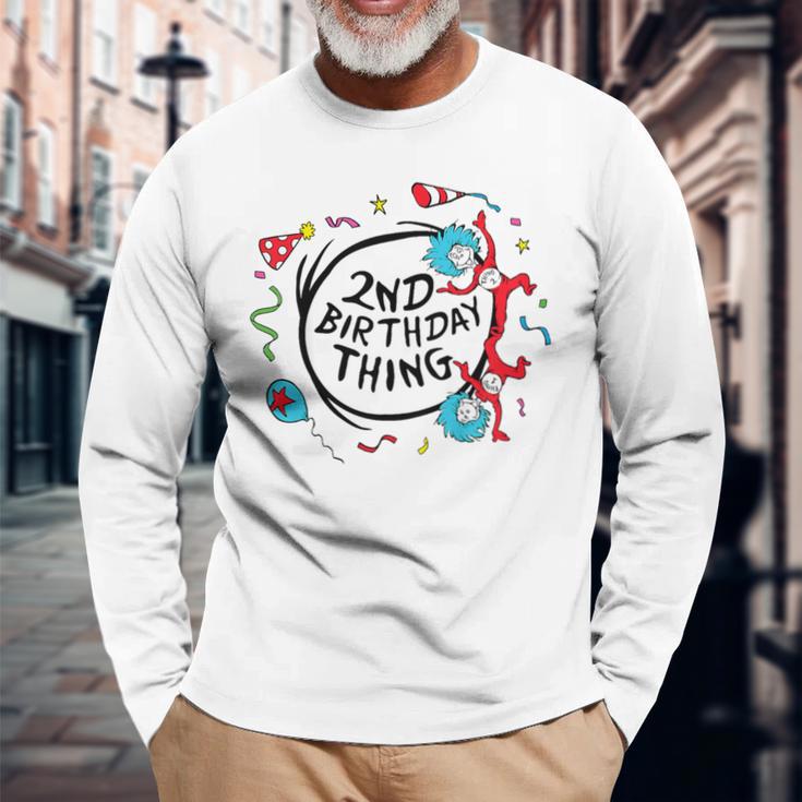 Dr Seuss 2Nd Birthday Thing Gray Langarmshirts Geschenke für alte Männer