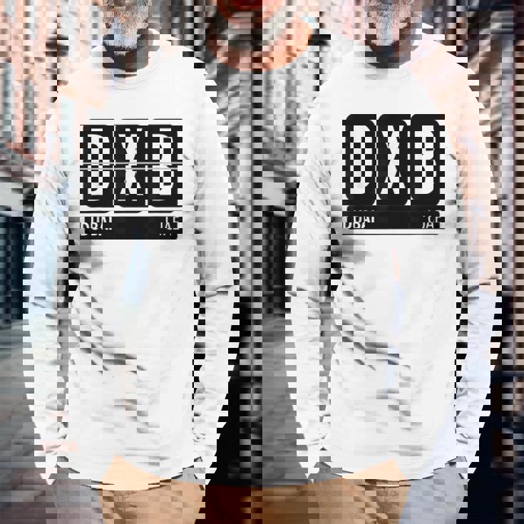 Dxb Dubai Arabic Emirate Travel Souvenir Langarmshirts Geschenke für alte Männer