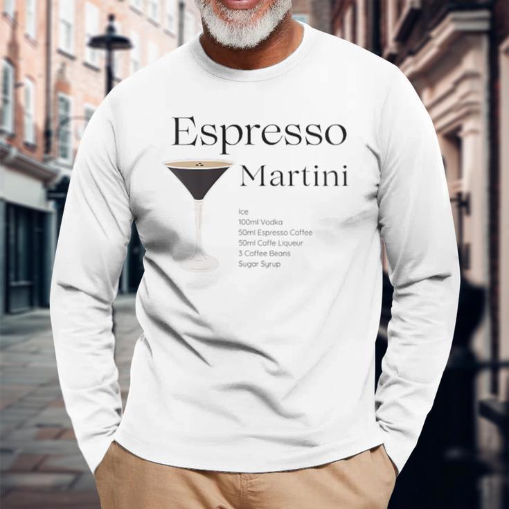 Espresso Martini With Recipe And Glass Langarmshirts Geschenke für alte Männer