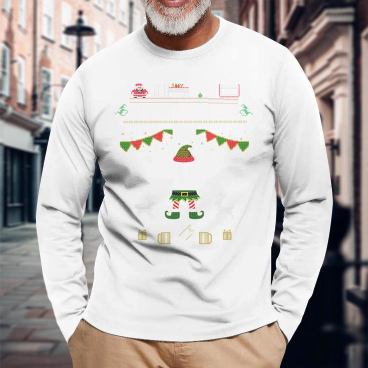 Christmas Elf For Gamers Elf 11 Gaming I Bims 1 Nerd Long-Sleeved Langarmshirts Geschenke für alte Männer