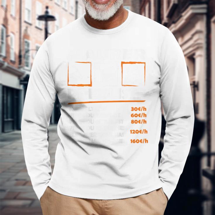 Masonry Hourly Wage With Back Print Backprint Work Langarmshirts Geschenke für alte Männer