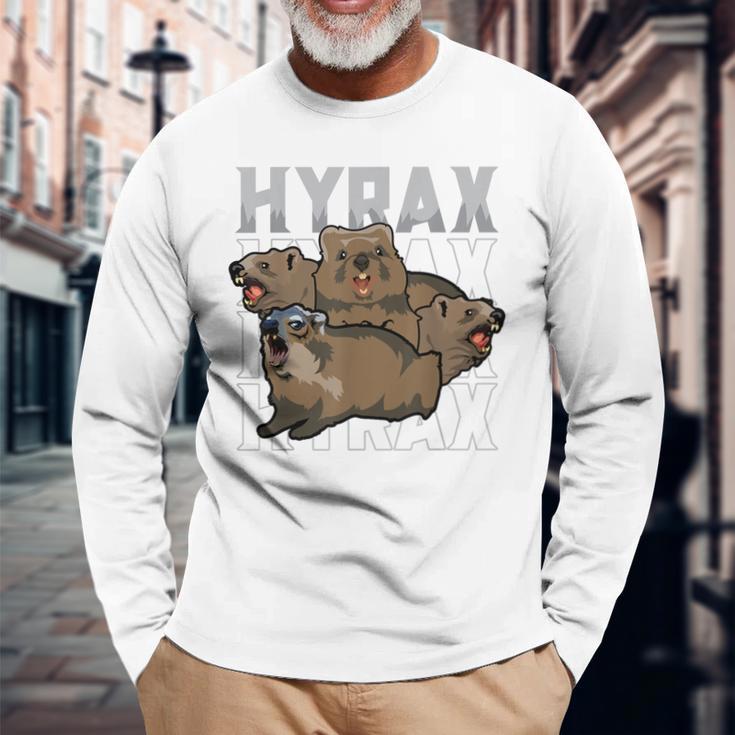 Rock Hyrax Meme Dassie Cute Animal Lover Gray Langarmshirts Geschenke für alte Männer