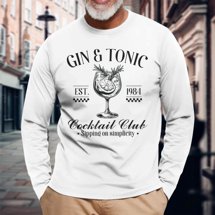 Gin And Tonic Cocktail Lovers Idea Langarmshirts Geschenke für alte Männer