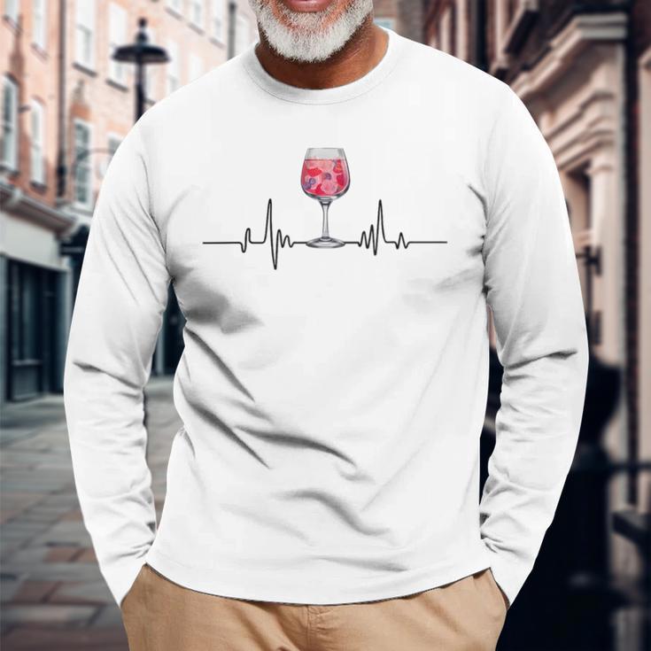 Heartbeat Wildberry Lillet Fruits Cocktail Summer Alcohol Gray Langarmshirts Geschenke für alte Männer