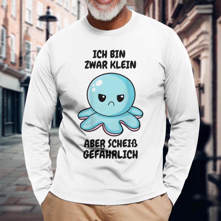 Ich Bin Zwar Klein Aber Scheiß Gefährlich Oktopus Langarmshirts Geschenke für alte Männer