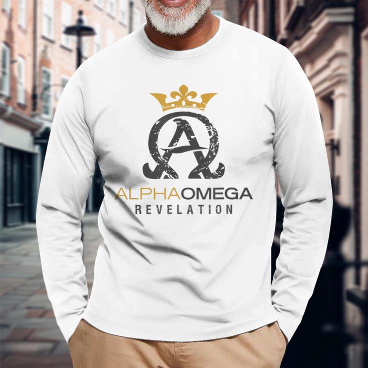 Jesus Christ Alpha And Omega Book Revelation Langarmshirts Geschenke für alte Männer