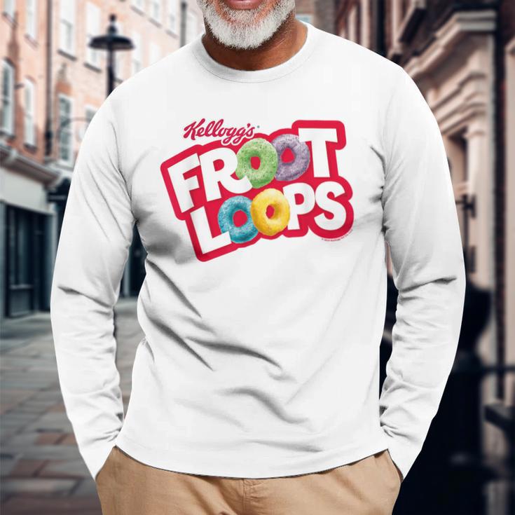 Kellogg's Froot Loops Breakfast Cereal Logo Blue Langarmshirts Geschenke für alte Männer